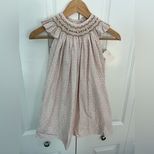 Petit Ami pink smocked embroidered floral bishop dress size 2T Classic, NWT